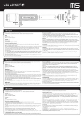 Led Lenser M5 Manual De Instrucciones