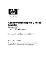 HP Compaq dx2100 Microtorre Manual Del Usuario