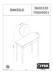 JYSK SAKSILD 3600330 Manual De Instrucciones