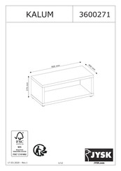 JYSK KALUM 3600271 Manual De Instrucciones