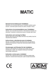 ACM MATIC Q35 Instrucciones Y Advertencias Para El Instalador