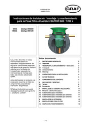 Graf SAPHIR 600 L Instrucciones De Instalación / Montaje Y Mantenimiento