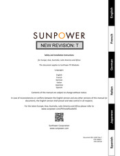 SunPower SPR P3 Serie Instrucciones De Seguridad E Instalación