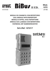 Urmet Sinthesi s2 1072 Manual Del Usuario