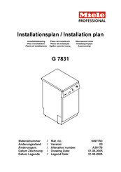 Miele professional G 7831 Plano De Instalación