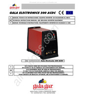 gala gar GALA ELECTRONICS 200 ACDC Manual Técnico De Instrucciones