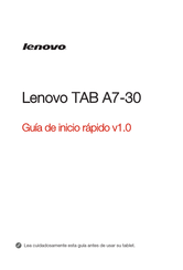 Lenovo TAB A7-30 Guia De Inicio Rapido