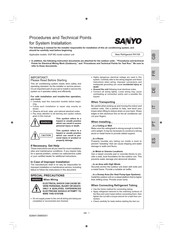 Sanyo SGP-M2 Procedimientos Y Puntos Técnicos Para La Instalación Del Sistema