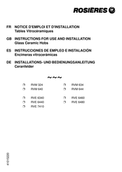 ROSIERES RVM 644 Instrucciones De Empleo E Instalación