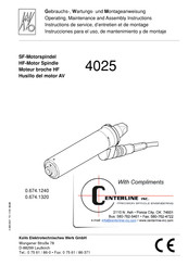 KaVo CenterLine 4025 Instrucciones Para El Uso, De Mantenimiento Y De Montaje