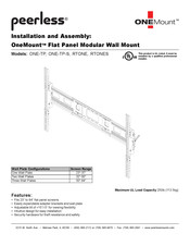 PEERLESS ONEMount ONE-TP-S Instalación Y Ensamblaje
