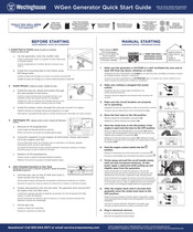 Westinghouse WGen5300v Guia De Inicio Rapido