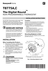 Honeywell Home Digital Round T8775A Instrucciones De Instalación