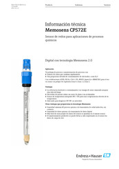 Endress+Hauser Memosens CPS72E Información Técnica