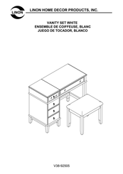 Linon VANITY SET WHITE Manual De Instrucciones