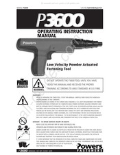 Powers Fasteners P3600 Manual De Instrucciones De Funcionamiento