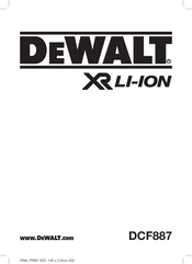 DeWalt XR DCF887 Manual Del Usuario