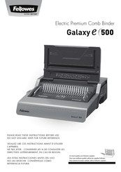 Fellowes Galaxy e 500 Manual Del Usario