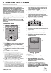 Behringer V-TONE GUITAR GDI21 Guia De Inicio Rapido