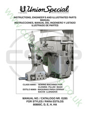 UnionSpecial 80800C Manual Del Instrucciones