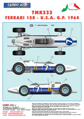 Tameo Kits TMK333 FERRARI 158 1964 Manual Del Usuario