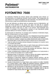 palintest 7500 Manual Del Usuario