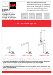 KWC ONO touch light PRO 12.651.021.000 Instrucciones De Montaje Y Servicio