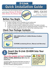 D-Link DWL-G630 Guía Rápida De Instalación