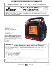 Mr. Heater BIG Buddy MH18B Instrucciones De Operación Y Manual De Usuario