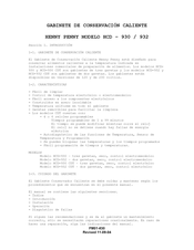 Henny Penny HCD-930 Manual Del Usuario