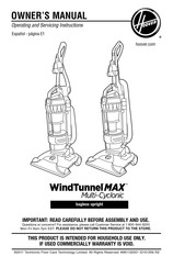 Hoover Wind Tunnel MAX Multi-Cyclonic Manual Del Propietário