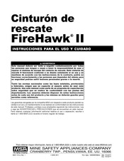 MSA FireHawk II Instrucciones Para El Uso Y Cuidado