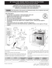 Frigidaire FPDF4085KF Instrucciones De Instalación