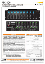 UDE MX-800 Manual Del Usario