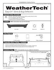 MacNeil WeatherTech Easy-On Stone & Bug Deflectors Instrucciones De Instalación