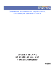 Adisa Condensa 98 Dossier Tecnico De Instalacion, Uso Y Mantenimiento