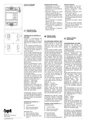 Bpt GVV/200P Instrucciones Para La Instalación