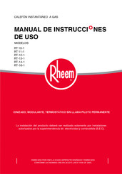 Rheem RT 16-1 Manual De Instrucciones Y Uso