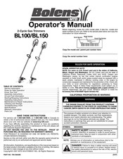 MTD Bolens BL100 Manual Del Usuario