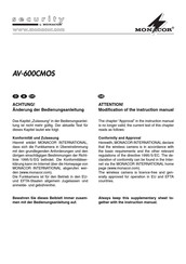 Monacor AV-600CMOS Guia De Inicio Rapido