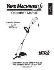 MTD Yard Machines MTDA13P Manual Del Operador