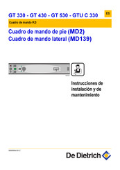 De Dietrich GT 330 Instrucciones De Instalación Y De Mantenimiento