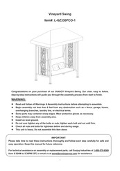 Sunjoy Vineyard Manual Del Usuario