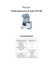 Retsch PM 100 Guía Rápida