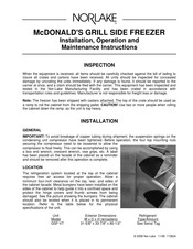 Norlake McDONALD'S GSF-VT Instrucciones Para Su Instalación, Funcionamiento Y Mantenimiento