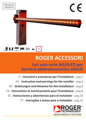 Roger Technology AG/ALED8C Instrucciones Y Advertencias Para El Instalador