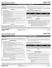 Eaton Crouse-Hinds Condulet GUA Serie Información De Instalación Y Mantenimiento