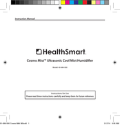 HealthSmart Cosmo Mist 40-686-000 Instrucciones De Uso