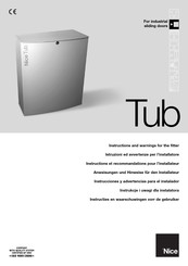 Nice TUB3500 Instrucciones Y Advertencias Para El Instalador