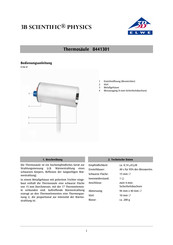 3B SCIENTIFIC PHYSICS 8441301 Instrucciones De Uso